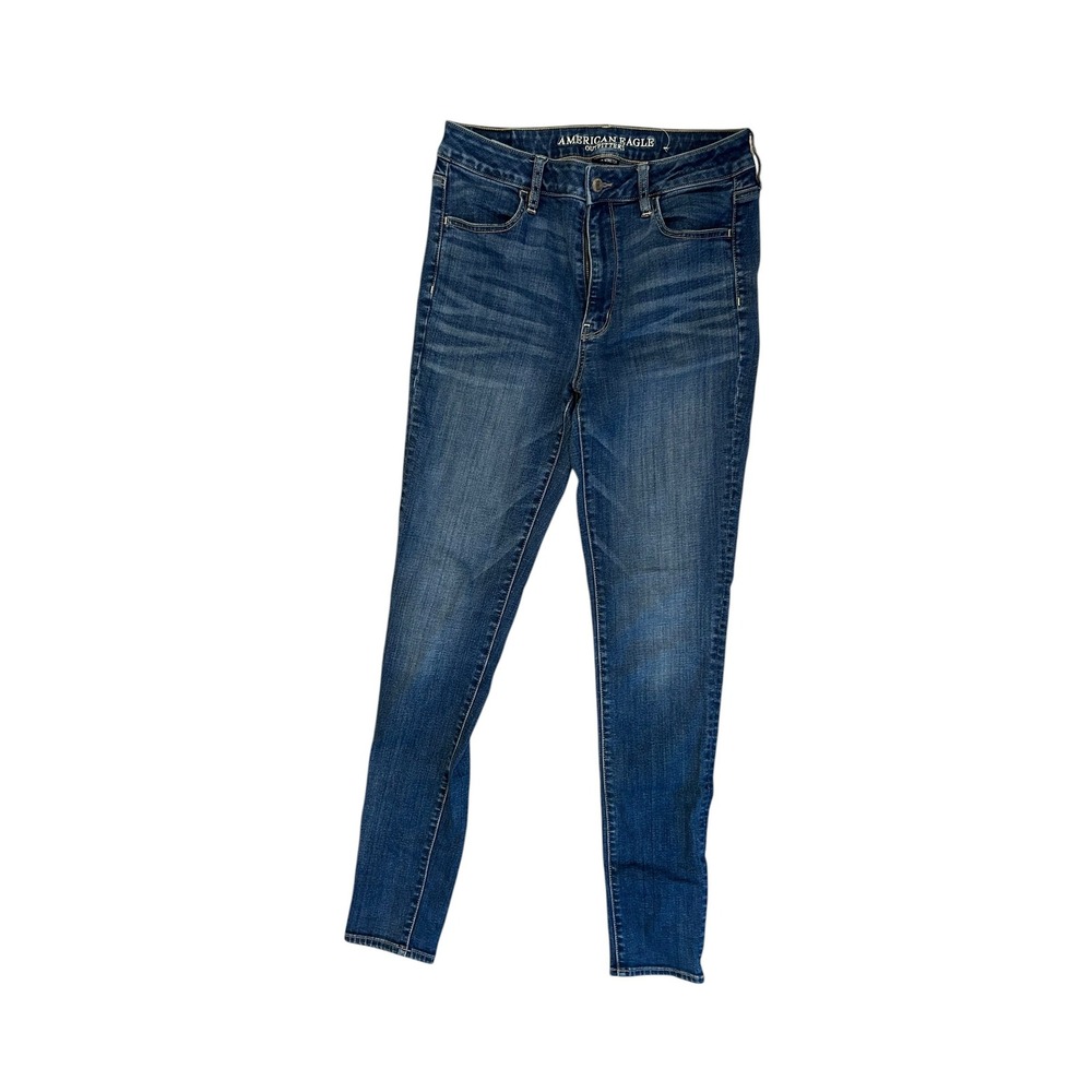 American Eagle Super Hi-Rise Jegging Dark Wash Skinny Jeans Womens 8 Long